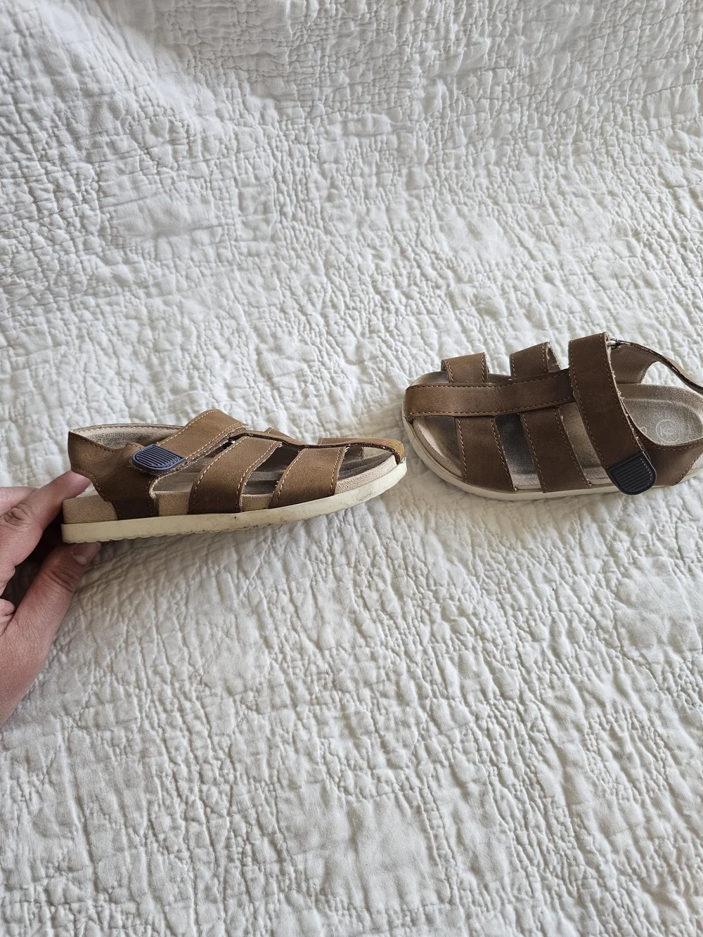 Cat & Jack Brown Kids' Strappy Sandals Boy 9 Child
